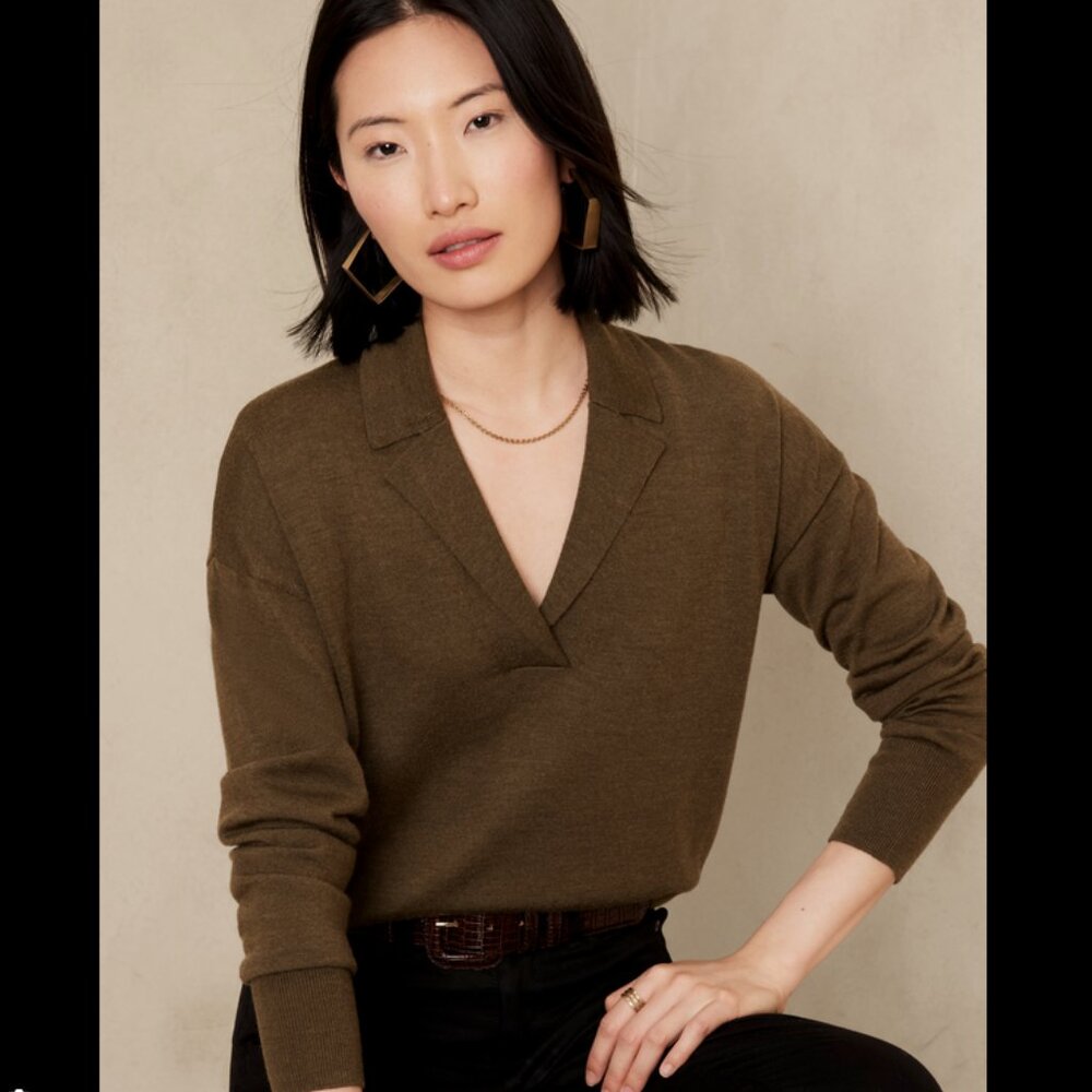 Banana Republic Bella Merino Sweater Polo